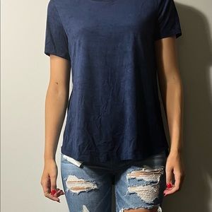 Eyeshadow brand blue velvet top size small with slits on the side
